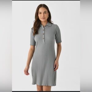 WOMEN'S COTTON-BLEND ELBOW-SLEEVE POLO DRESS